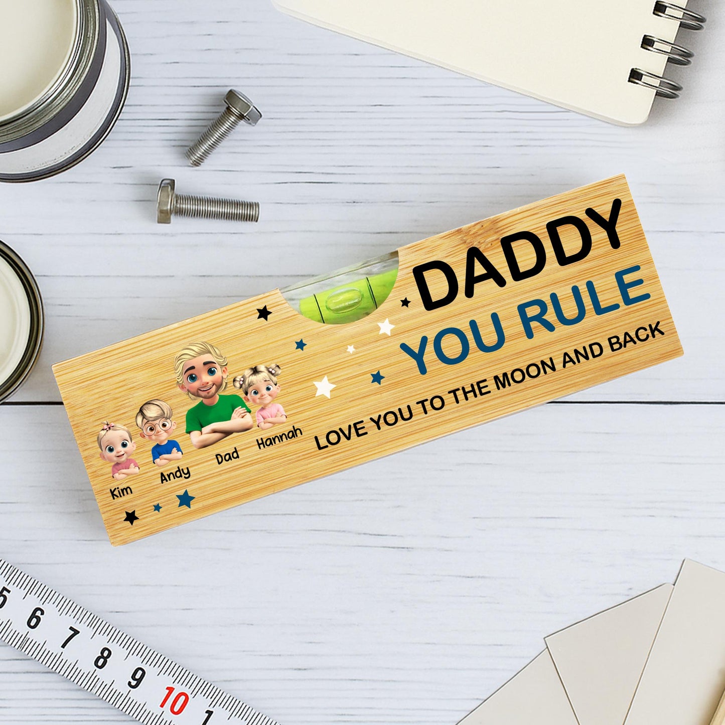 Daddy You Rule Love You To The Moon and Back, Stars and Cartoon Characters