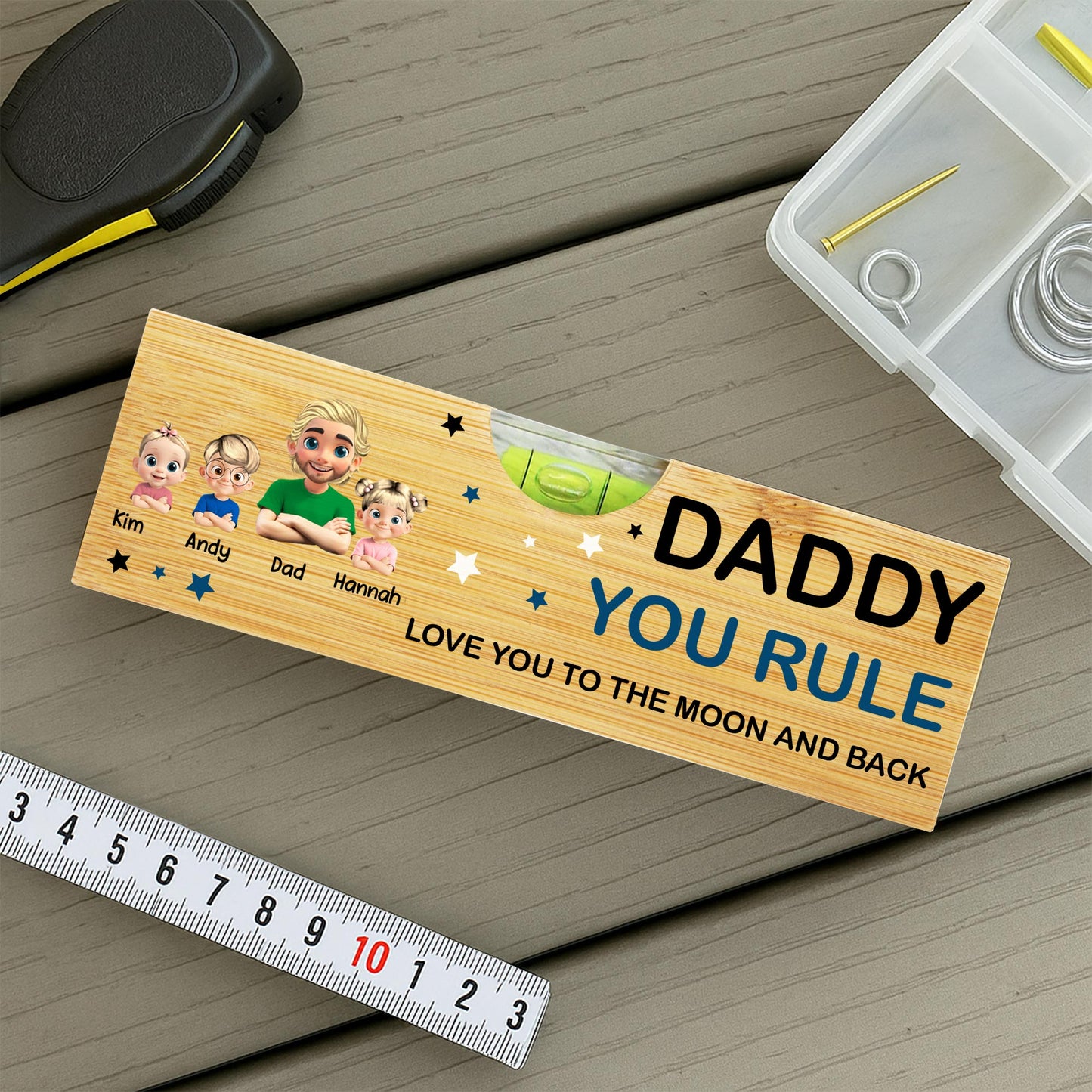 Daddy You Rule Love You To The Moon and Back, Stars and Cartoon Characters