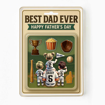 Best Dad Ever Happy Father's Day, Trophy and Baseball Glove