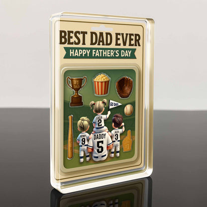 Best Dad Ever Happy Father's Day, Trophy and Baseball Glove