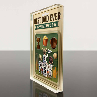 Best Dad Ever Happy Father's Day, Trophy and Baseball Glove