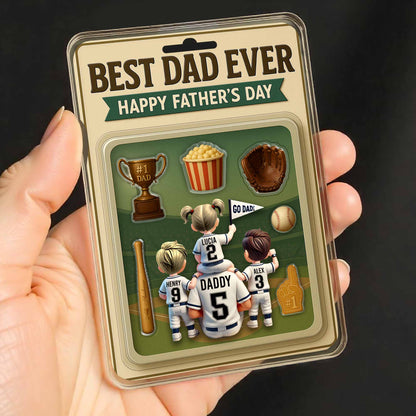 Best Dad Ever Happy Father's Day, Trophy and Baseball Glove