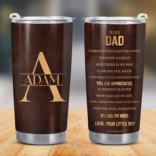 Dad Appreciation Engraved Message Steel Tumbler