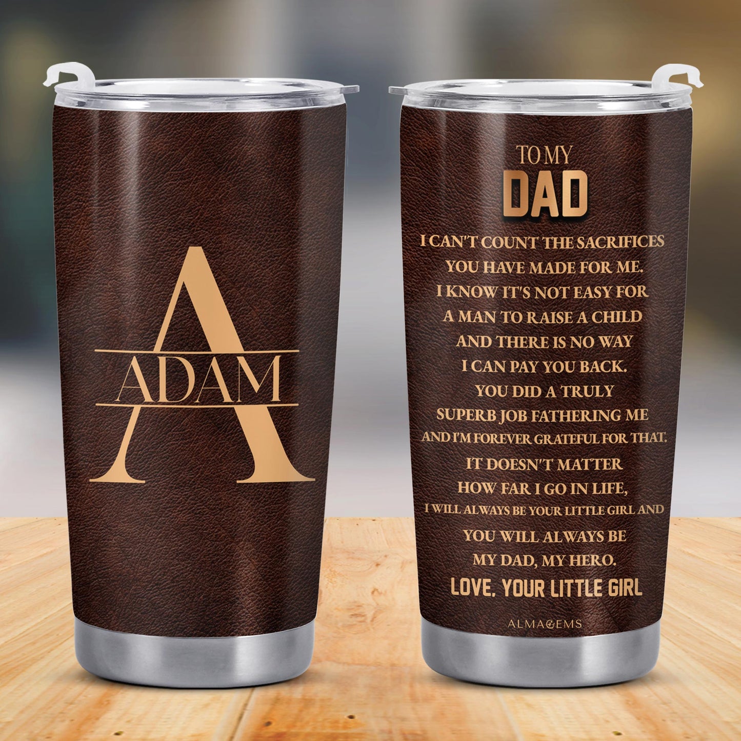 Heartfelt Message For Dad From Daughter On Stainless Steel Tumbler