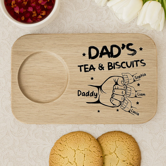 Plateau de service personnalisé avec porte-gobelet pour thé et biscuits de papa - DAD012_WOBOE