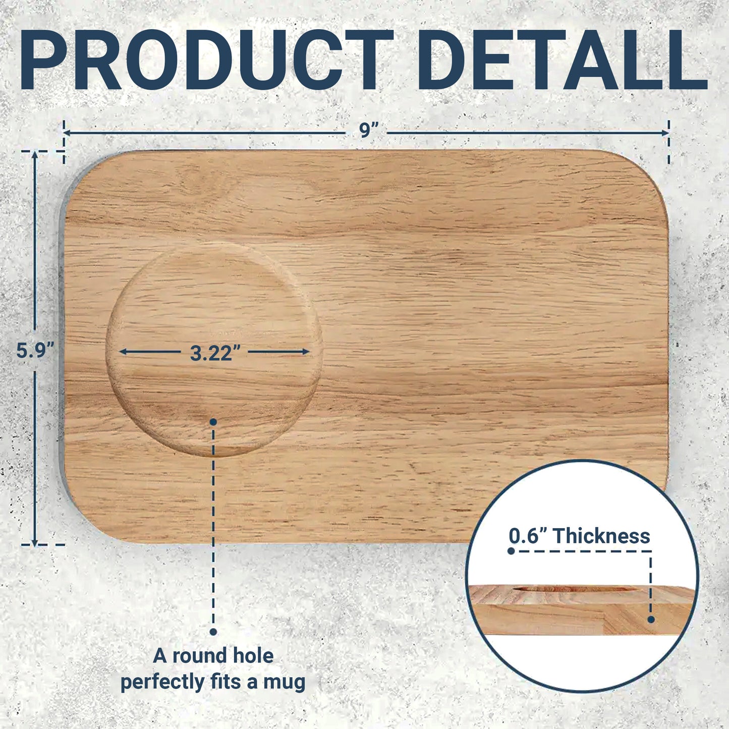 Dad's Tea & Biscuits, Cup Holder - Personalized Engraved Serving Board With Cup Holder - DAD012_WOBOE