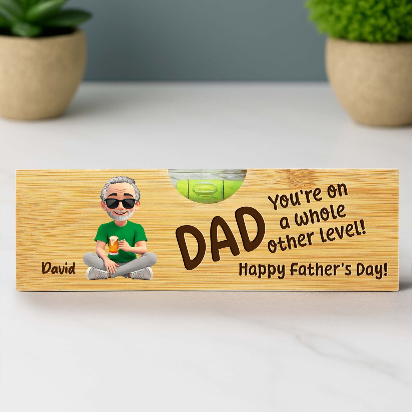 You're On A Whole Other Level! Happy Father's Day, Spirit Level And Bottle Opener