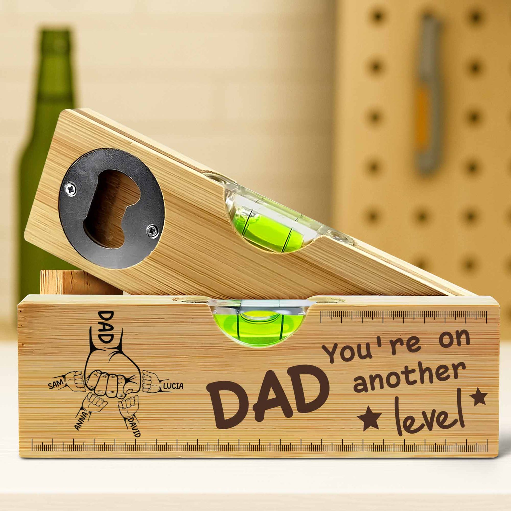 You're On Another Level, Fist Bump, Spirit Level and Bottle Opener