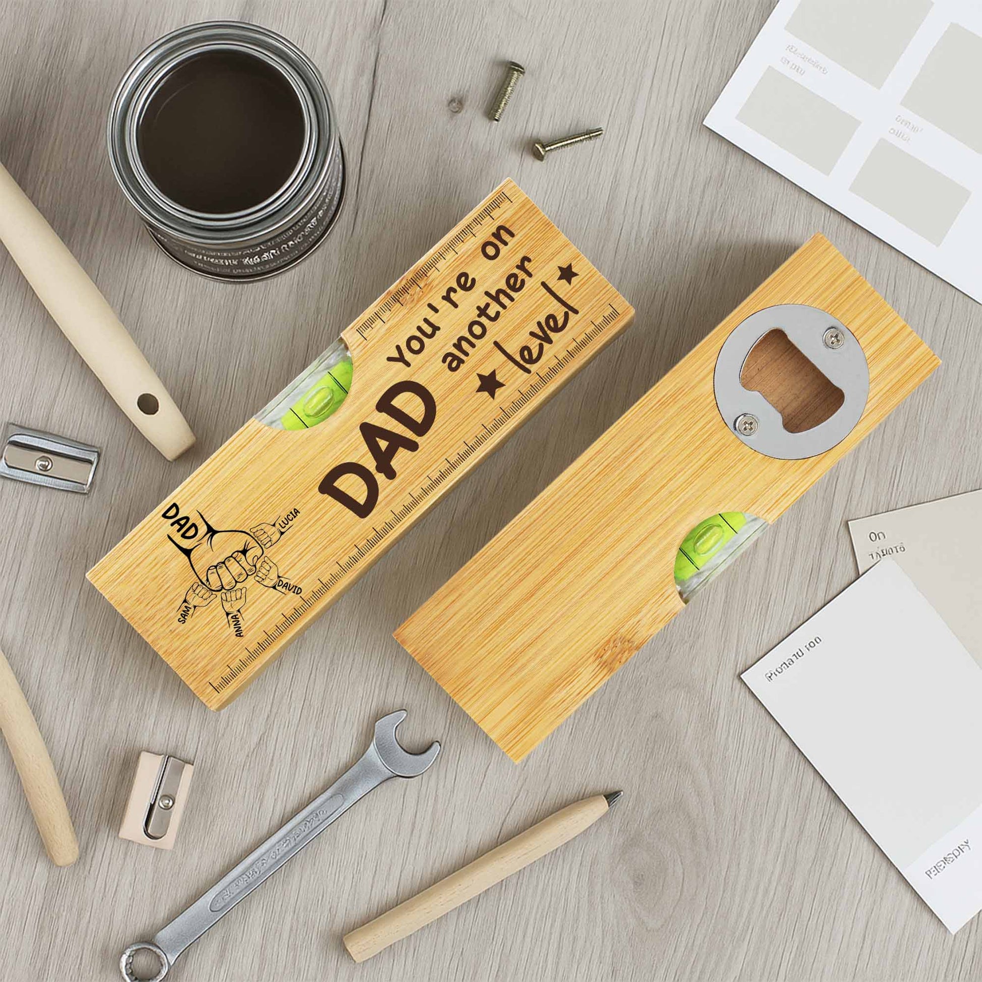 You're On Another Level, Fist Bump, Spirit Level and Bottle Opener