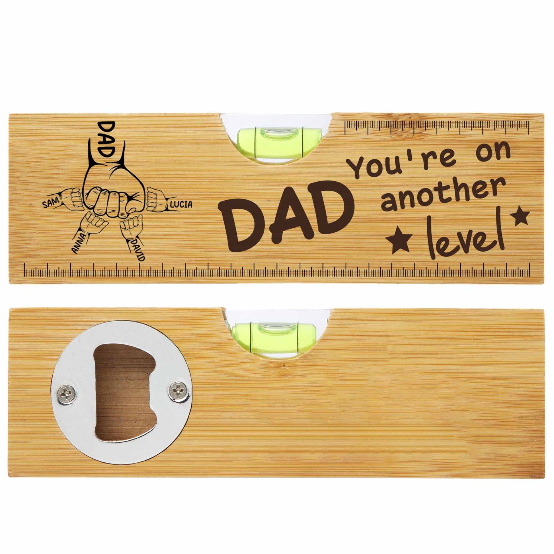 You're On Another Level, Fist Bump, Spirit Level and Bottle Opener