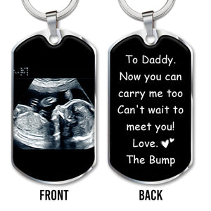 Can't Wait To Meet You Love The Bump Ultrasound Image - Personalized Custom Keychain - DAD018_KCH