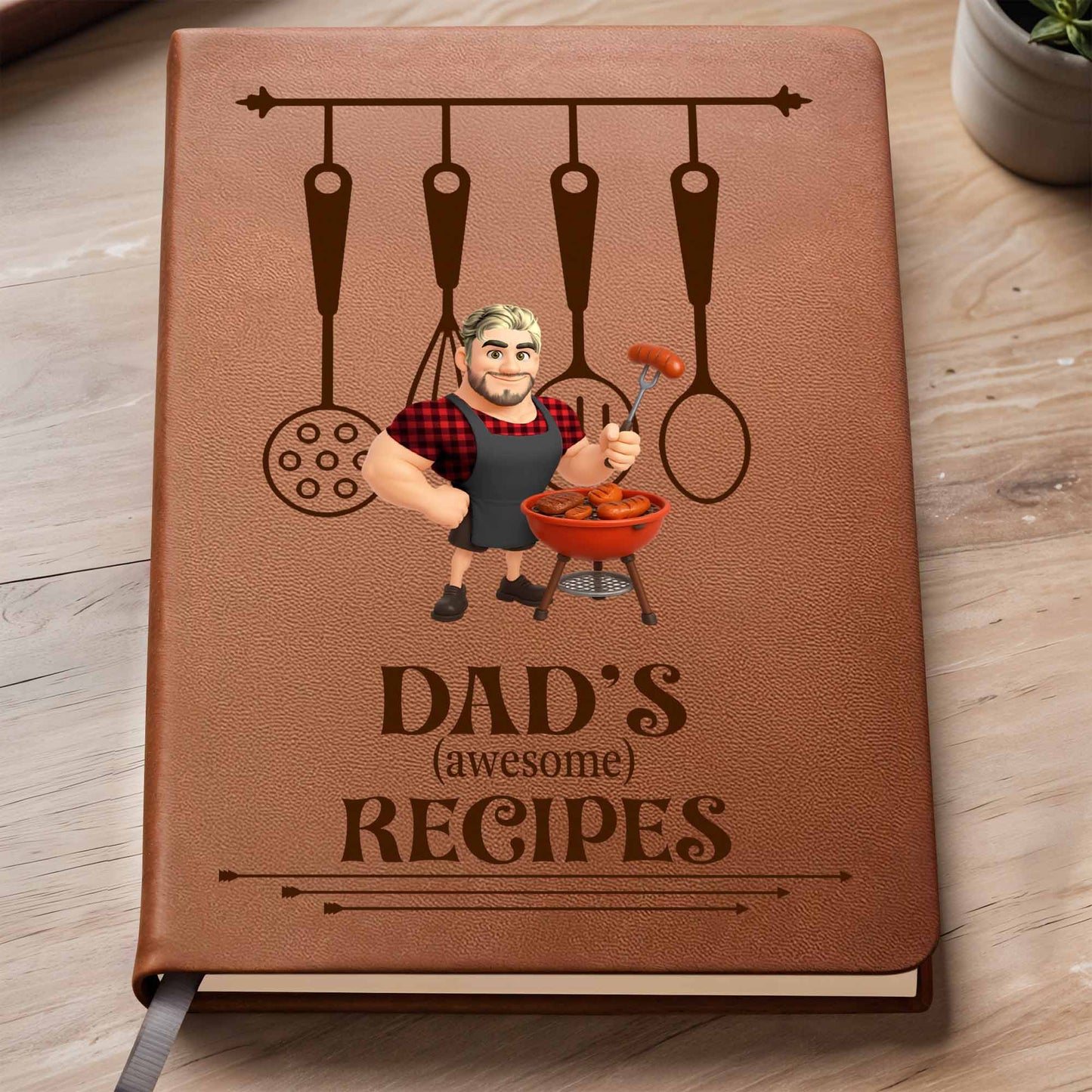 Dad's (awesome) Recipes, Cooking Utensils, Cartoon Dad Cooking