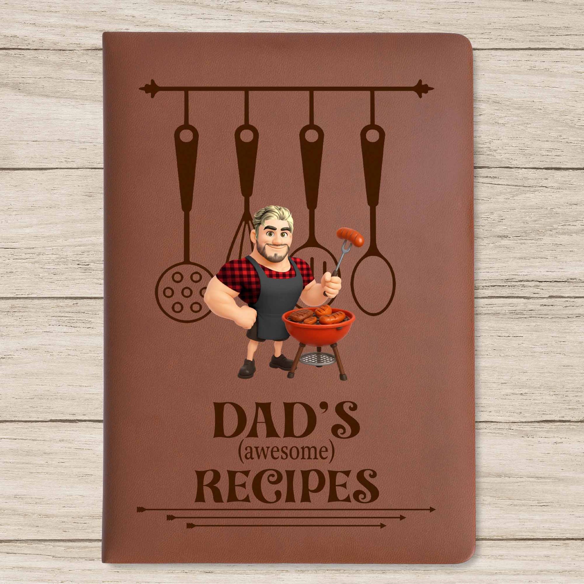 Dad's (awesome) Recipes, Cooking Utensils, Cartoon Dad Cooking