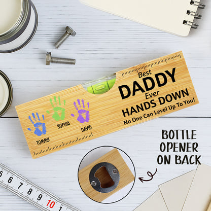 Best Daddy Ever Hands Down No One Can Level Up To You, Hand Prints