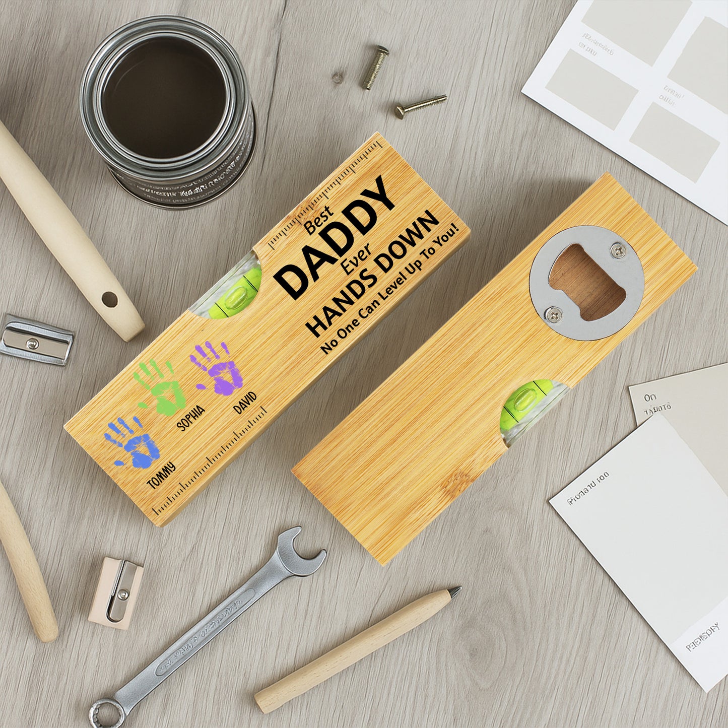 Best Daddy Ever Hands Down No One Can Level Up To You, Hand Prints