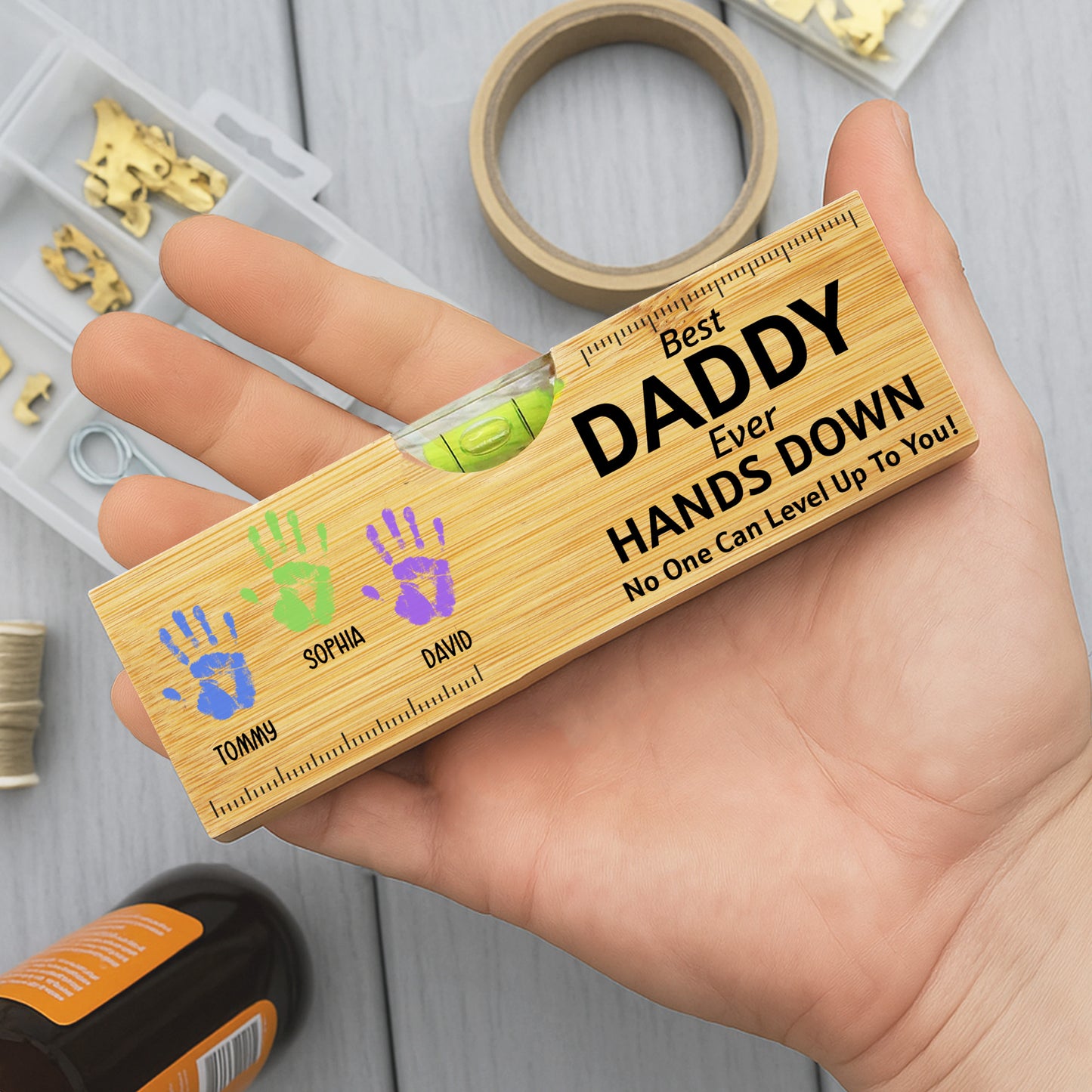 Best Daddy Ever Hands Down No One Can Level Up To You, Hand Prints