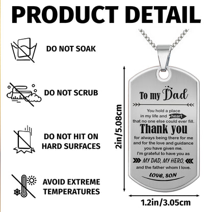 To My Dad, Thank You, My Hero Dog Tag