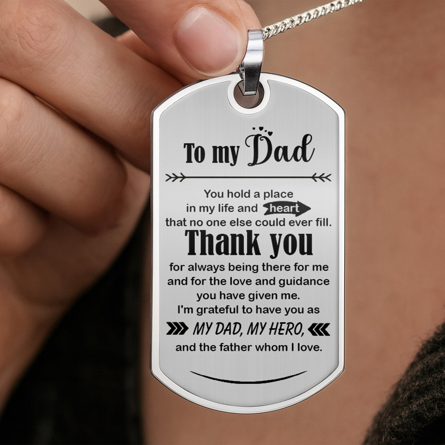 To My Dad, Thank You, My Hero Dog Tag