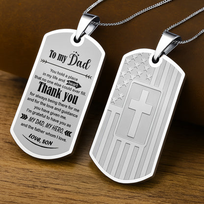 To My Dad, Thank You, My Hero Dog Tag