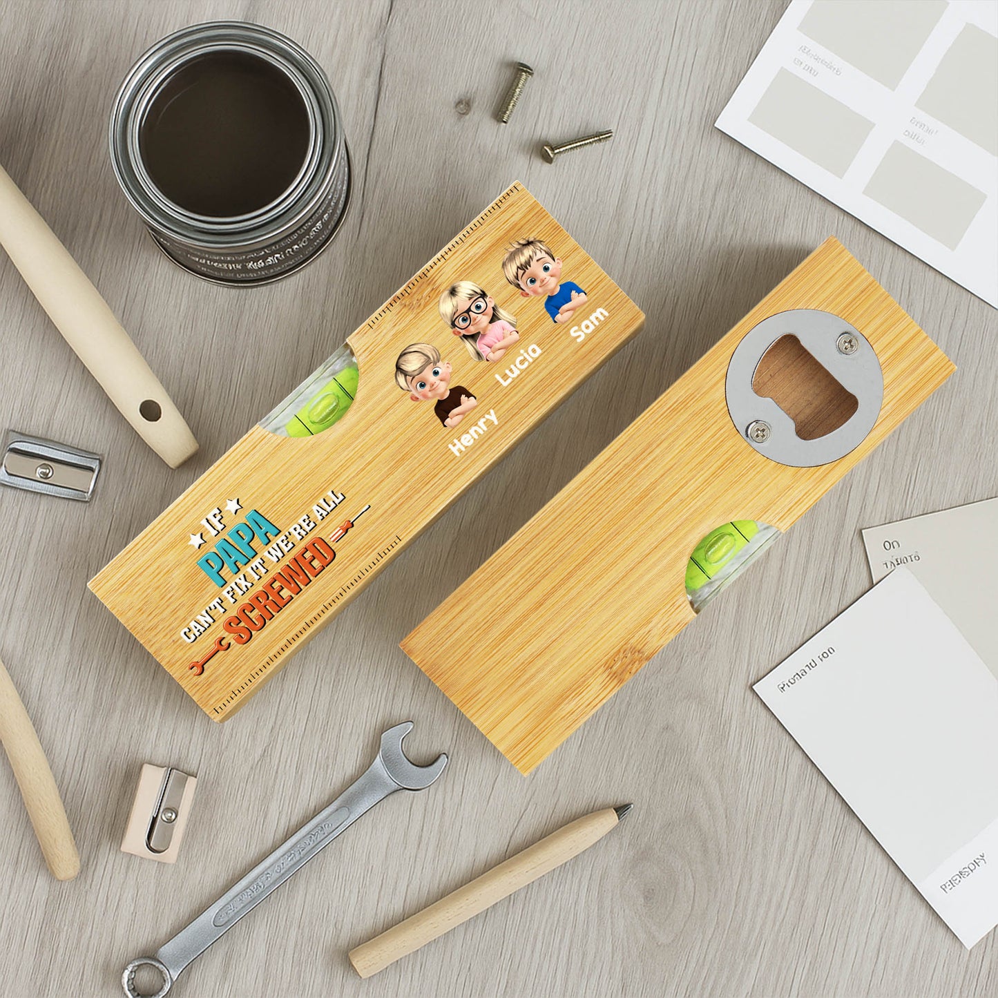 If Papa Can't Fix It We're All Screwed, Tool Icons And Cartoon Children