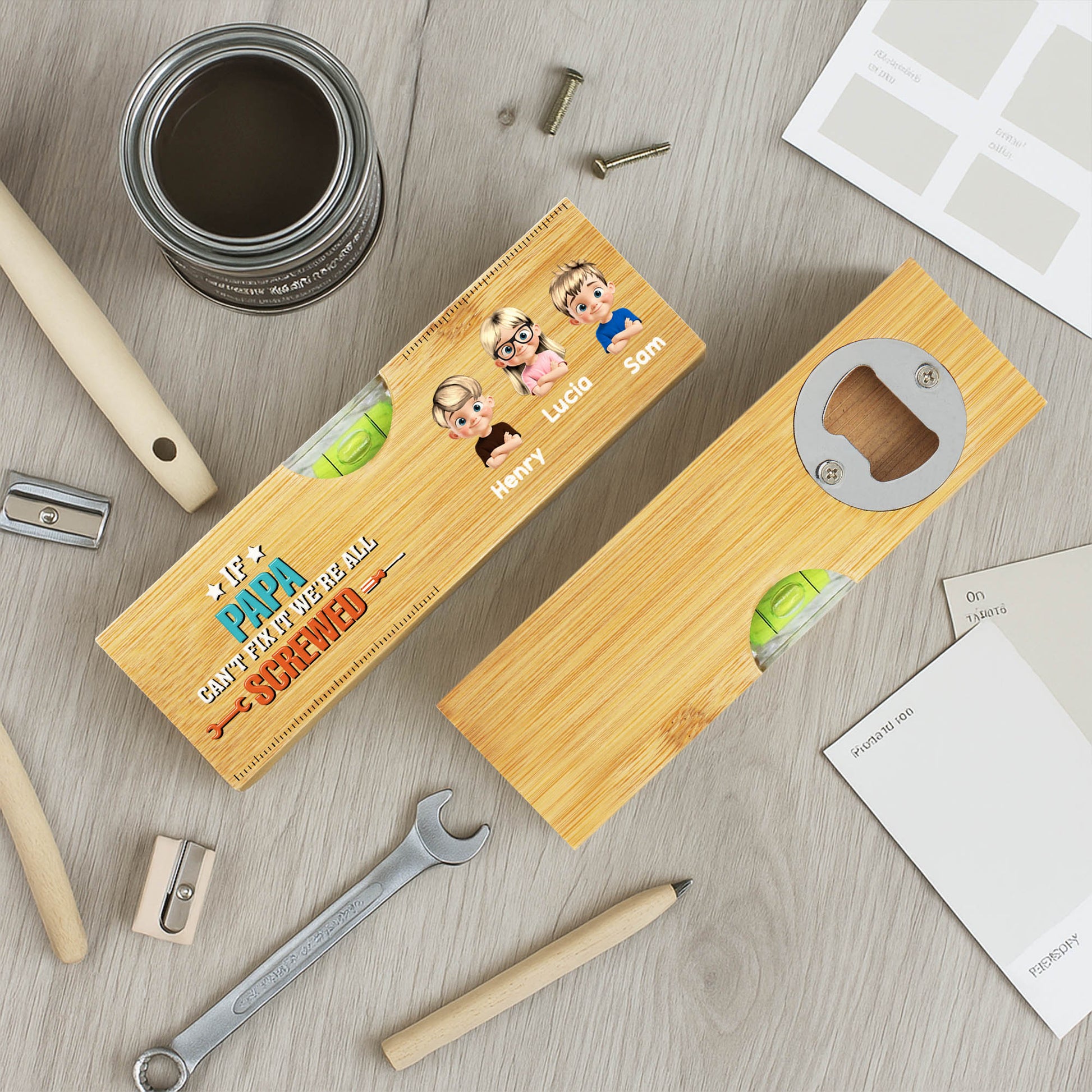 If Papa Can't Fix It We're All Screwed, Tool Icons And Cartoon Children