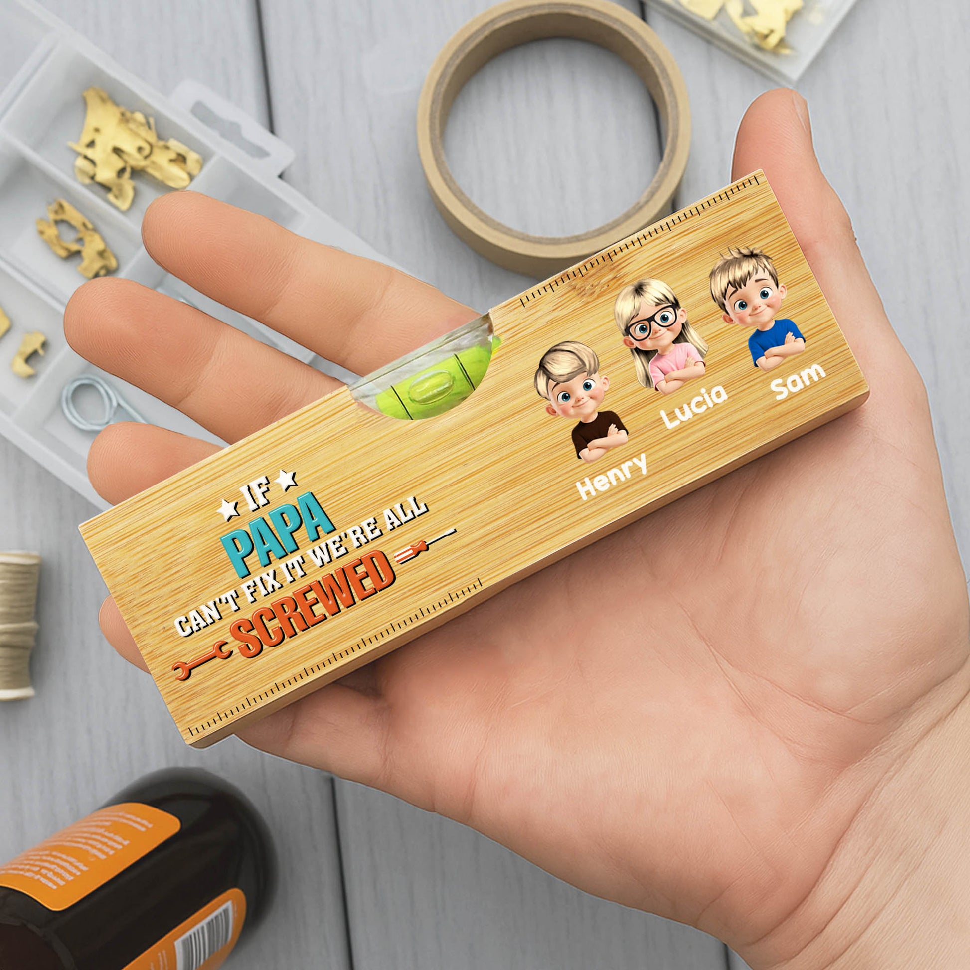 If Papa Can't Fix It We're All Screwed, Tool Icons And Cartoon Children