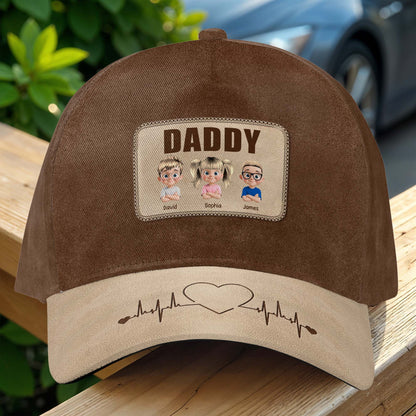 Classic Cap With Portrait Patch And Heartbeat Design