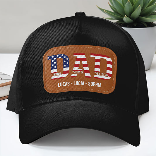 Dad The Man The Myth The Legend, American Flag - Personalized Classic Cap - DAD042_CCAP