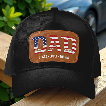 Dad The Man The Myth The Legend, American Flag - Personalized Classic Cap - DAD042_CCAP