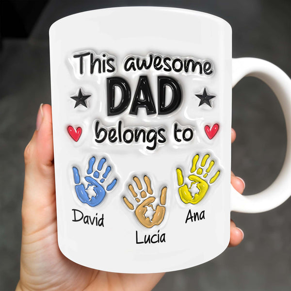 This Awesome Dad Belongs To, Hands, Heart and Star
