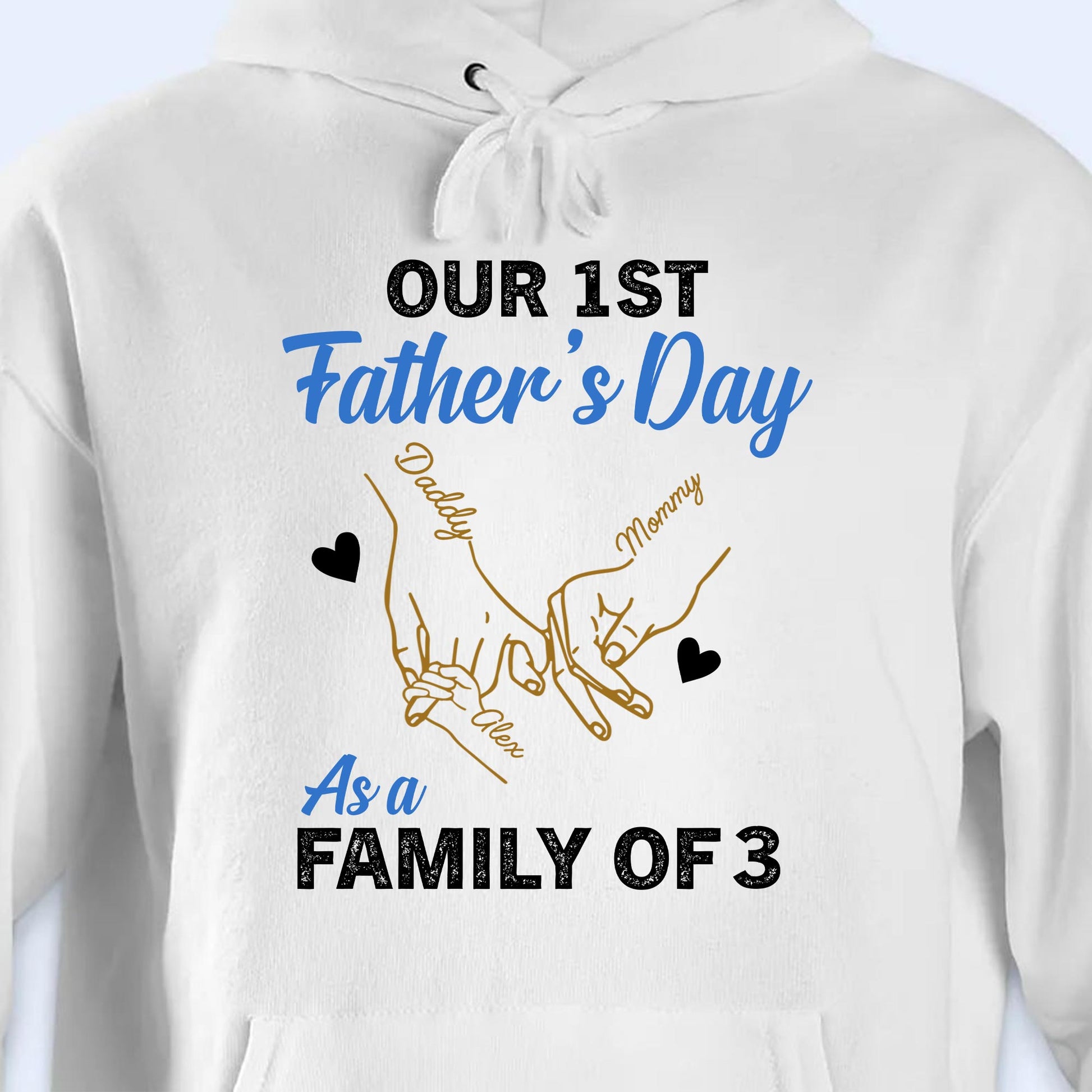 Our 1st Father's Day As A Family Of 3, Hand Prints And Heart