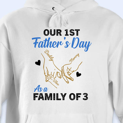 Our 1st Father's Day As A Family Of 3, Hand Prints And Heart
