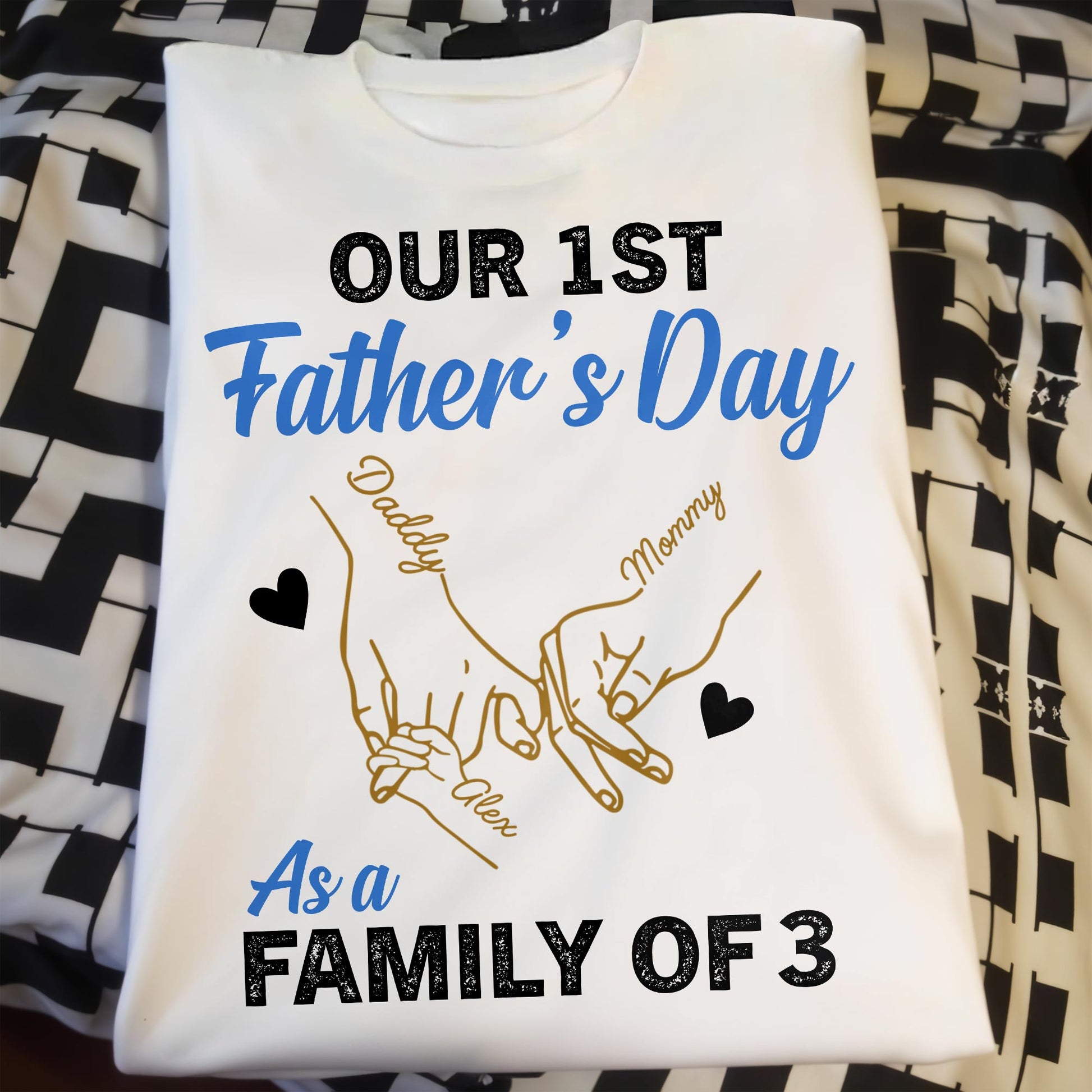 Our 1st Father's Day As A Family Of 3, Hand Prints And Heart