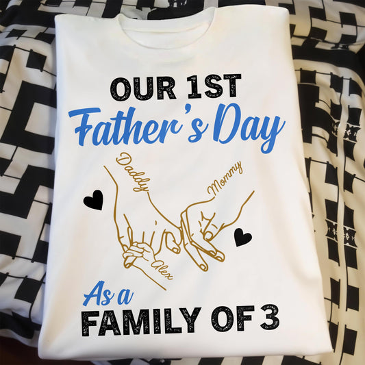 Our 1st Father's Day As A Family Of 3, Hand Prints And Heart