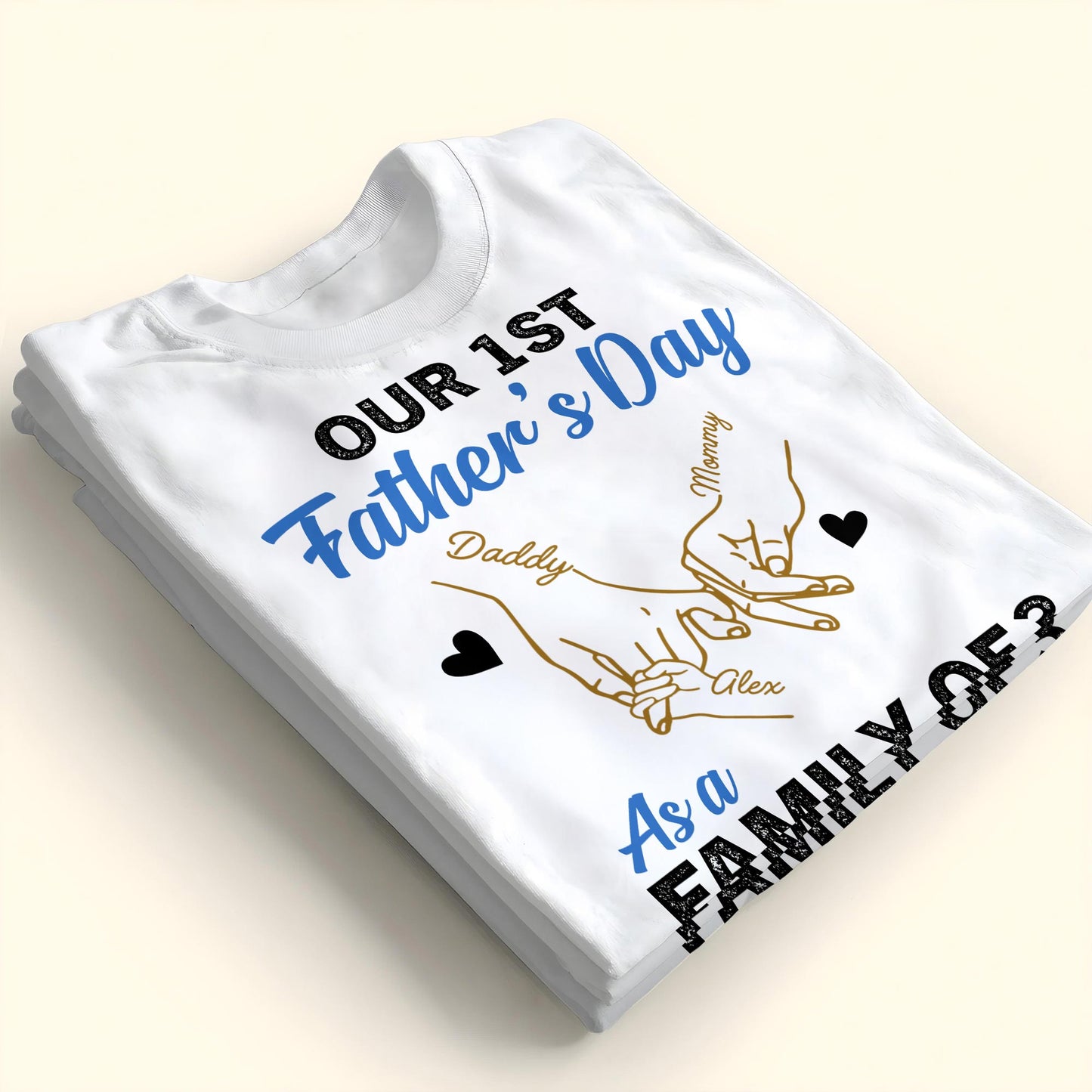 Our 1st Father's Day As A Family Of 3, Hand Prints And Heart