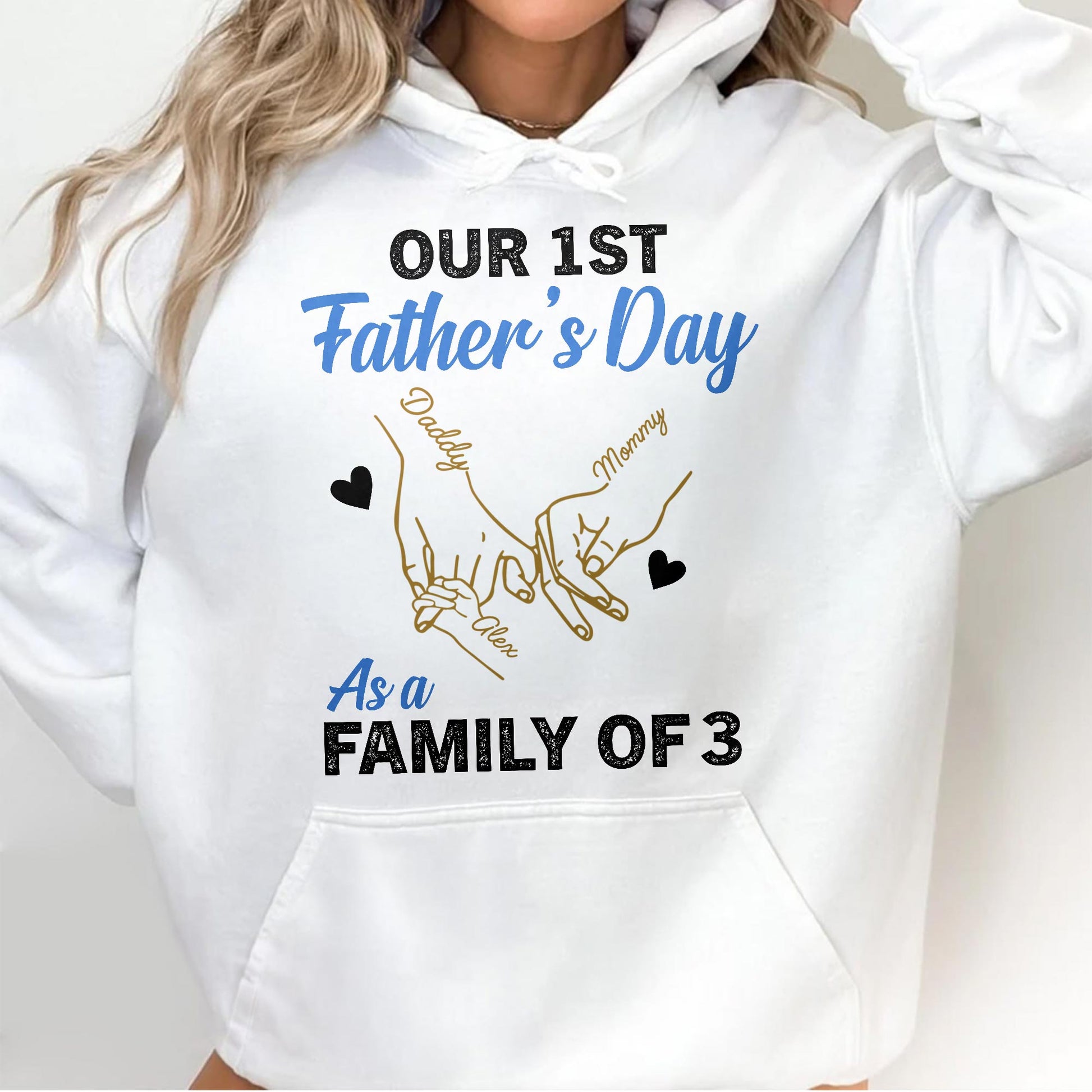 Our 1st Father's Day As A Family Of 3, Hand Prints And Heart