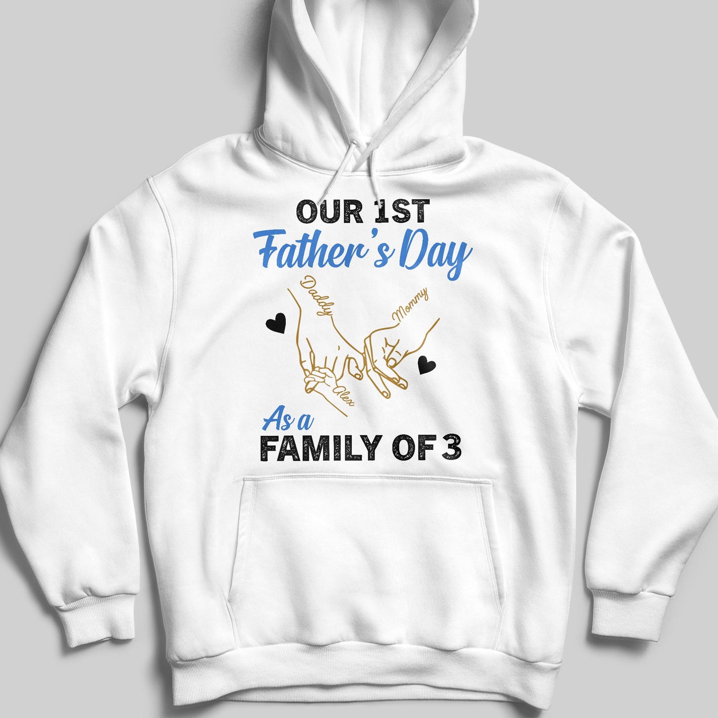 Our 1st Father's Day As A Family Of 3, Hand Prints And Heart