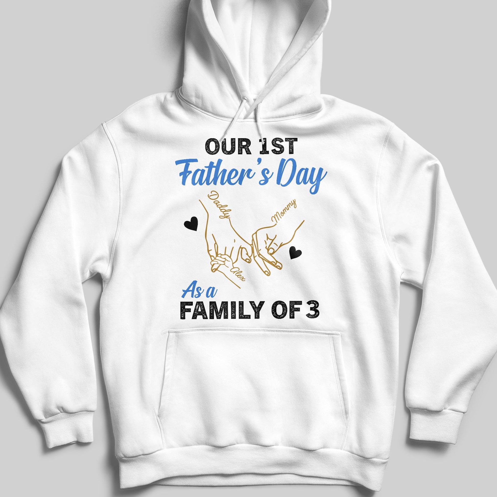 Our 1st Father's Day As A Family Of 3, Hand Prints And Heart