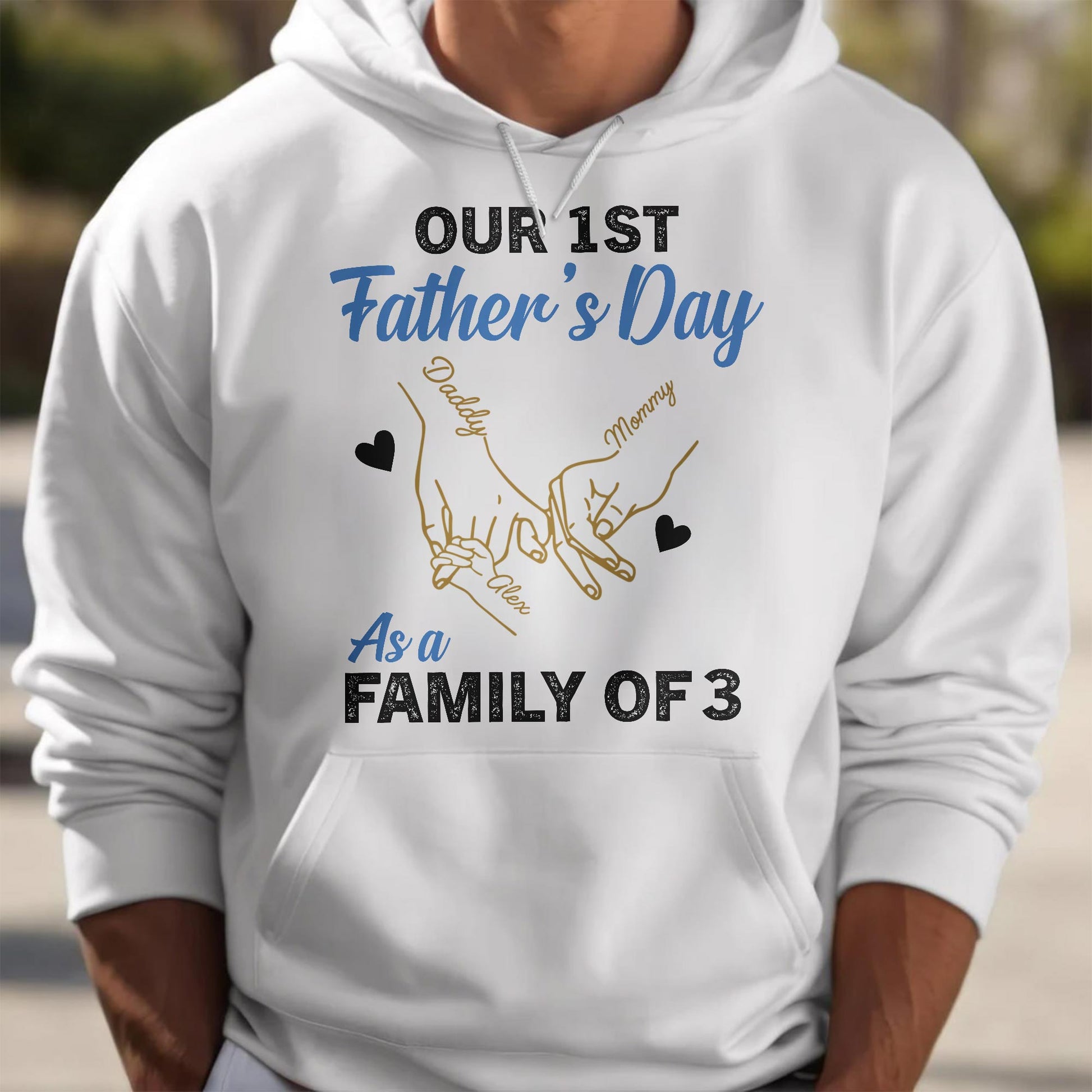 Our 1st Father's Day As A Family Of 3, Hand Prints And Heart