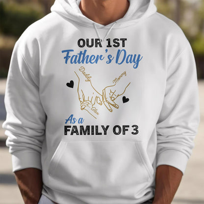 Our 1st Father's Day As A Family Of 3, Hand Prints And Heart