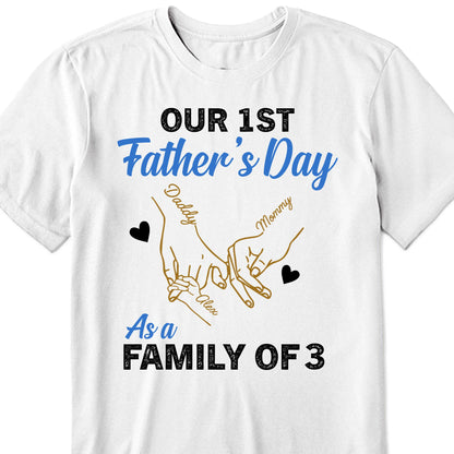 Our 1st Father's Day As A Family Of 3, Hand Prints And Heart