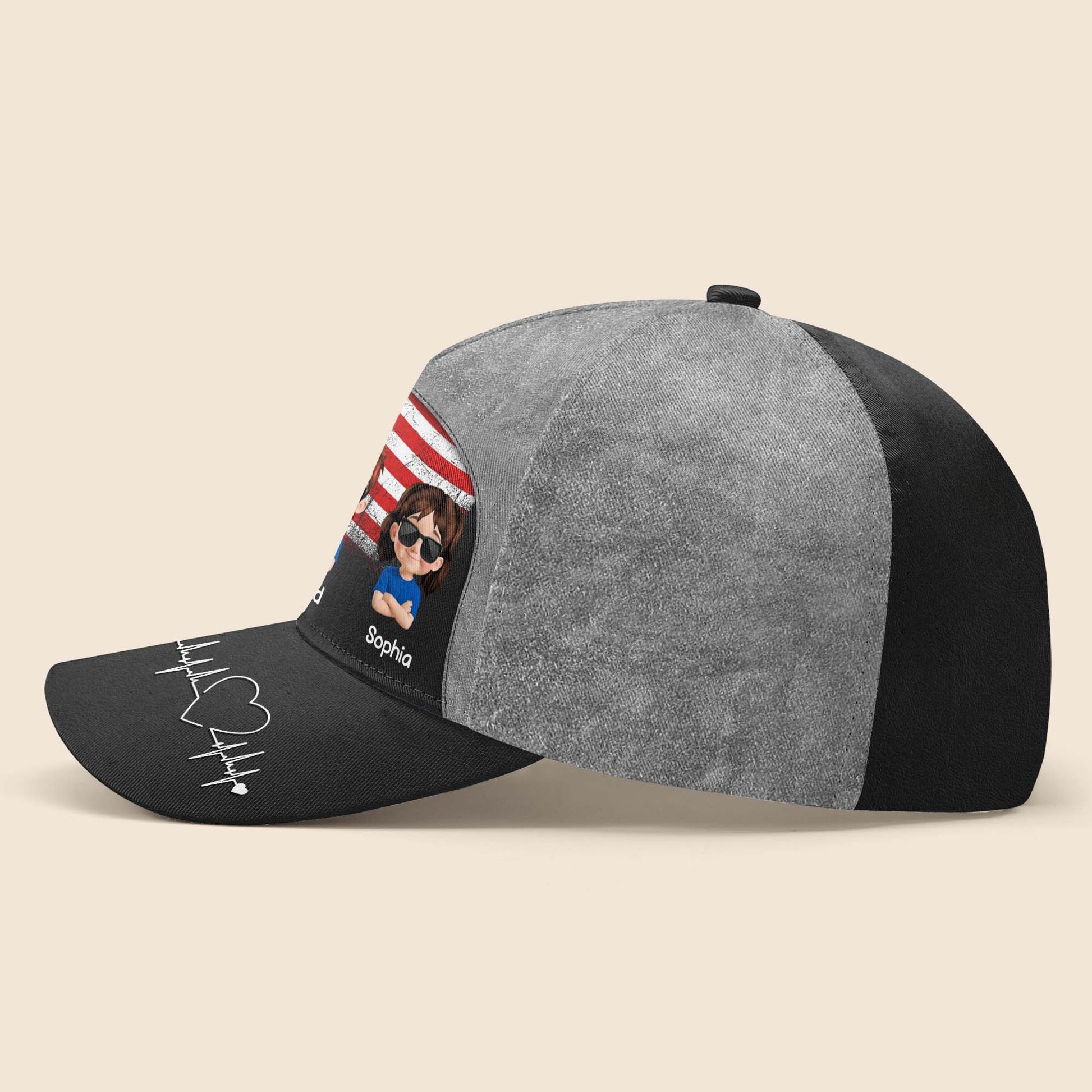 Best Dad Ever, American Flag and Cartoon Children