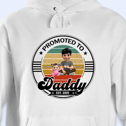 Promoted To Daddy Est. 2025, Man Sitting With Baby And Stars