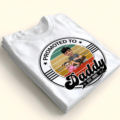 Promoted To Daddy Est. 2025, Man Sitting With Baby And Stars