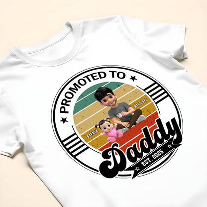 Promoted To Daddy Est. 2025, Man Sitting With Baby And Stars