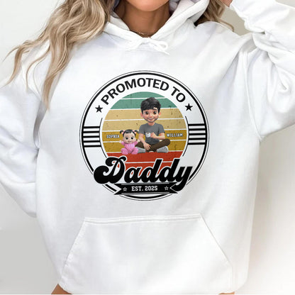 Promoted To Daddy Est. 2025, Man Sitting With Baby And Stars