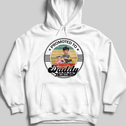 Promoted To Daddy Est. 2025, Man Sitting With Baby And Stars