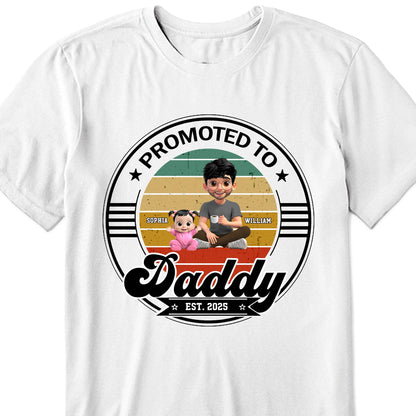 Promoted To Daddy Est. 2025, Man Sitting With Baby And Stars