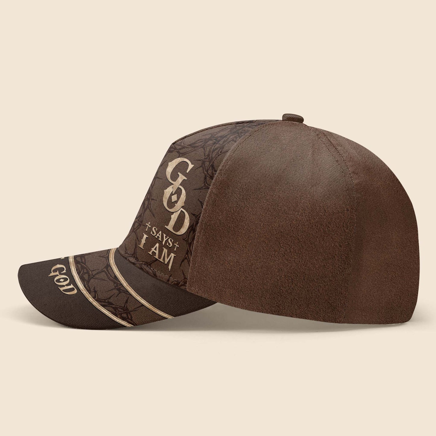 God Says I Am Man Of God, Cross And Leaves - Personalized Classic Cap - DAD056_CCAP