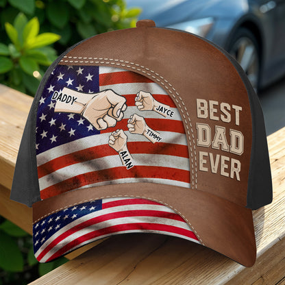 Best Dad Ever, American Flag and Fist Bumps